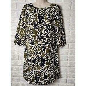 BODEN dress Women's size 6R 3/4 sleeve Green Blue Polyester